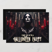 Halloweenfeest - Gothic Dark Invitation (Voorkant / Achterkant)