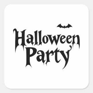 Halloweenfeest Griezelige Tekst Vierkante Sticker