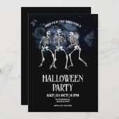 Halloweenfeest, Halloween Skeleton party Kaart (Voorkant / Achterkant)
