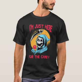 Halloweenfeest Ik ben hier alleen voor de griezeli T-shirt