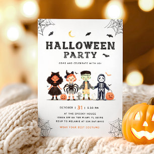 Halloweenfeest Kinderen Griezelige Uitnodiging