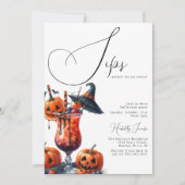 Halloweenfeest met drankjes die bijna op zijn kaart (Voorkant)