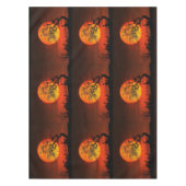 Halloweenfeest Oranje en Zwarte Spoken Tafelkleed (Voorkant)