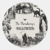 Halloweenfeest Ronde Sticker (Voorkant)