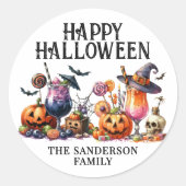 Halloweenfeest Ronde Sticker (Voorkant)
