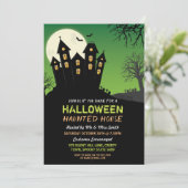 Halloweenfeest Spokenhuis Horror Vleermuizen Uitno Kaart (Staand voorkant)