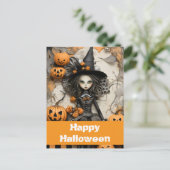Halloweenheks met pompoenen briefkaart (Staand voorkant)