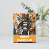 Halloweenheks met pompoenen briefkaart (Staand voorkant)