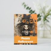 Halloweenheks met pompoenen briefkaart (Staand voorkant)