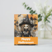 Halloweenheks met pompoenen briefkaart (Staand voorkant)