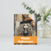 Halloweenheks met pompoenen briefkaart (Staand voorkant)