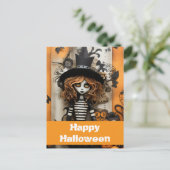 Halloweenheks met pompoenen briefkaart (Staand voorkant)