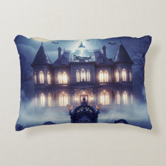 Halloweenhuis met Frankie, donkerblauw Accent Kussen