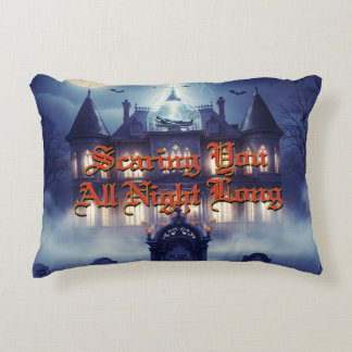 Halloweenhuis met Frankie, donkerblauw Accent Kussen