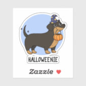 Halloweenie Funny Sausage Dog Pun Sticker (Vel)