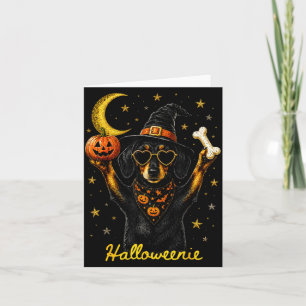 Halloweenie grappige halloween teckel heks kaart