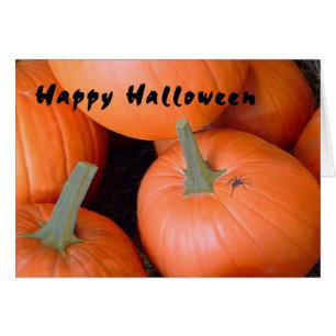 Halloweenkaart met pompoenen