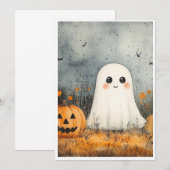 Halloweenkaartgeest Kaart (Voorkant / Achterkant)