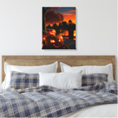 Halloweenlandschap Canvas Afdruk (Insitu (Slaapkamer))