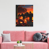 Halloweenlandschap Canvas Afdruk (Insitu (Woonkamer))