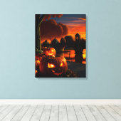 Halloweenlandschap Canvas Afdruk (Insitu (Houten vloer))