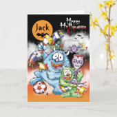 Halloweenmonsters, met voetbal kaart (Gele Bloem)