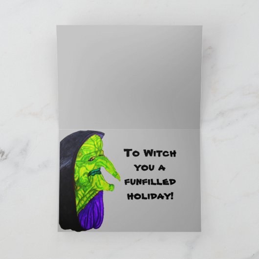 HALLOWEENN WITCH ACCUEILLIR Carte de voeux pliée (Intérieur)