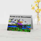 HALLOWEENN WITCH ACCUEILLIR Carte de voeux pliée (Fleur jaune)