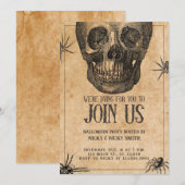 Halloweenpartij, schedel, kostuumpartij kaart (Voorkant / Achterkant)