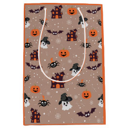 Halloweenpatroon bleke taupe medium cadeauzakje