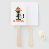 Halloween's Purrfect Blend - Een Spooky Verpleegst Handwaaier (Voorkant en achterkant)