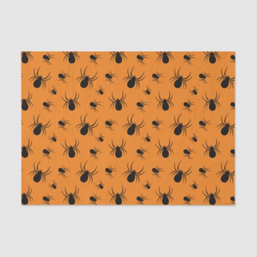 Halloweenspinnen zwart en Sinaasappel Tissuepapier (Voorkant)