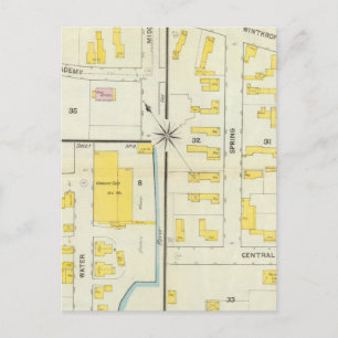 Hallowell, Kennebec County en Maine Briefkaart