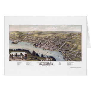 Hallowell, ME Panoramic Map - 1878