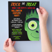 Hallowen Fankenstein Monster Costume Party Invite Flyer (Hand)