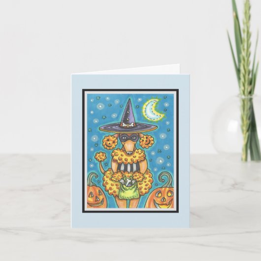 HALLOWEWEEN CITROUILLE POODLE NOTE CARTE DE RECONN (Devant)