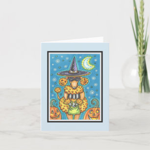 HALLOWEWEEN CITROUILLE POODLE NOTE CARTE DE RECONN