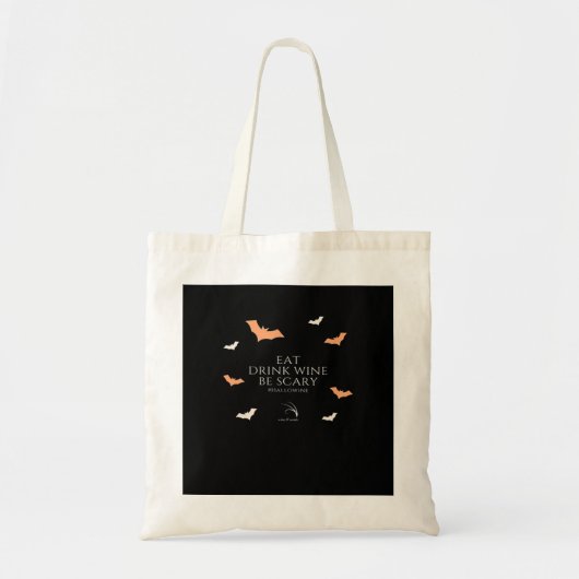 Hallowine Halloween Quote Eat Drink Tote Bag (Voorkant)