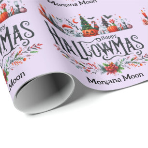 Hallowmas-cadeaupapier Halloween Kerstmis Mashup Cadeaupapier