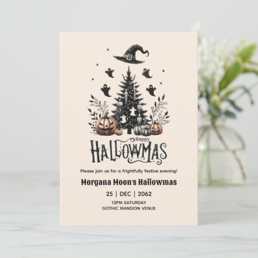 Hallowmas Invitations Noël avec thème Éffrayant (Debout devant)