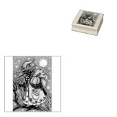 HALLOWS EVE BLACKBIRD WIZARD, HALLOWEEN RAVEN 	RUBBERSTEMPEL (Gestempeld)