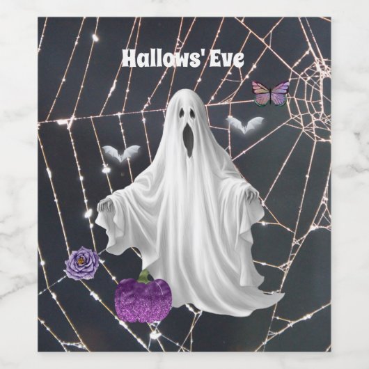 Hallows' Eve Ghost Wijn Etiket (Enkel label)