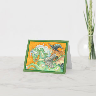 HALLOWS EVE WITCH EN HORSE NOOT KAART blanco, groe
