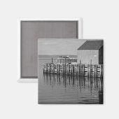 Hall's Harbour Wharf (B&W) Magnet (Recto/Verso)