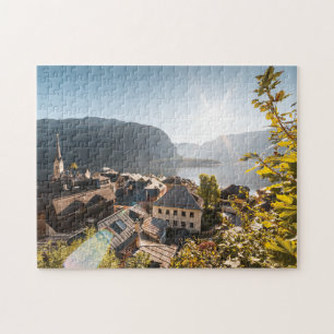 Hallstatt Austria, Bright Sunbeams Boven Houses Legpuzzel