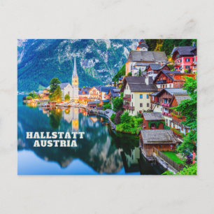 Hallstatt, Oostenrijk Mountain Lake Uitzicht Briefkaart
