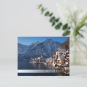Hallstatt stad in de winter in de sneeuw briefkaart (Staand voorkant)