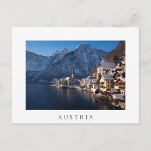 Hallstatt stad in de winter in de sneeuw briefkaart