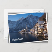 Hallstatt stad in de winter in de sneeuw briefkaart (Voorkant / Achterkant)