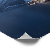 Hallstatt stad in de winter in de sneeuw poster (Hoek)